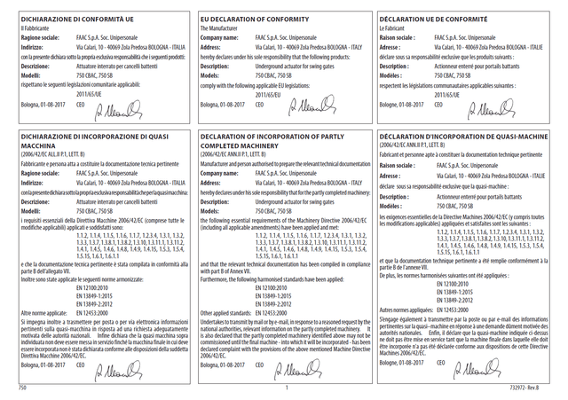 Document 750 Declarations